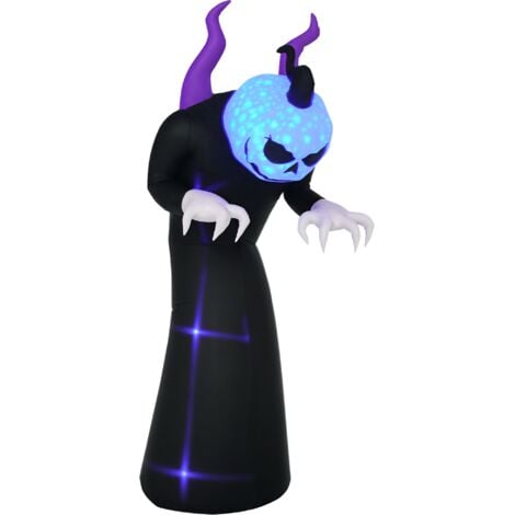 Outsunny 7' Inflatable Halloween Ghost with Horns Lighted Outdoor Decoration