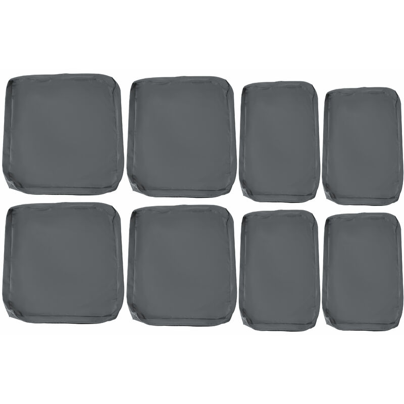 Outsunny 8 Pcs Zipped Cushion Cover Replacement Set Garden Rattan Seating