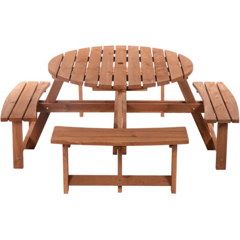 Outsunny 8-Seater Wooden Picnic Set-Fir Wood