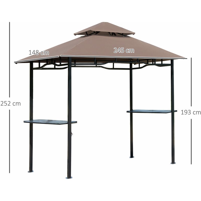 3 x 2.5 m Outdoor Gazebo Canopy Shelter Patio Garden Tent BBQ Cooking Shelter UK