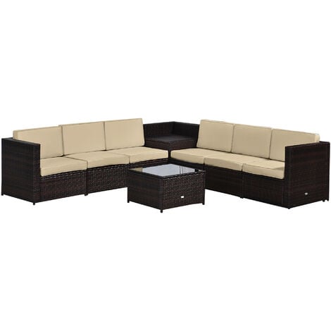 Rattan corner deals sofa home bargains