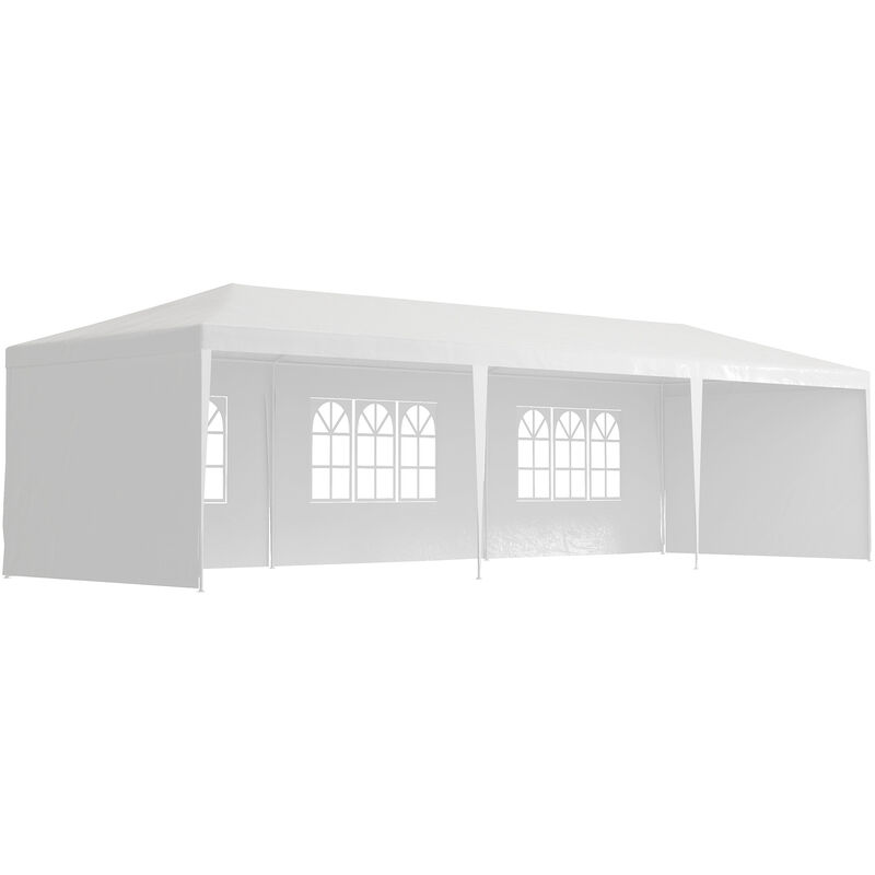 Outsunny - 9m x 3m Outdoor Garden Gazebo Wedding Party Tent Canopy Marquee White - White