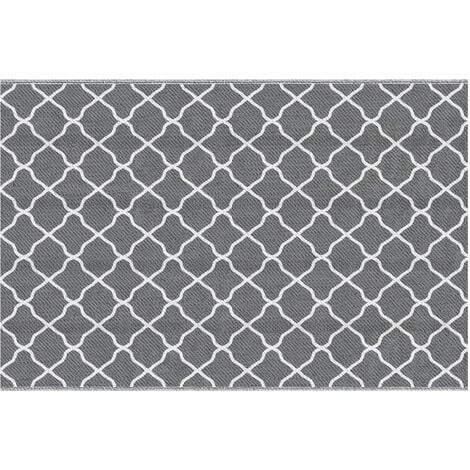 Alfombra de exterior con marco de diamante irregular gris, alfombra de  exterior gris para Patio, alfombra impermeable de vinilo blanco, alfombra  de área geométrica de plástico -  México