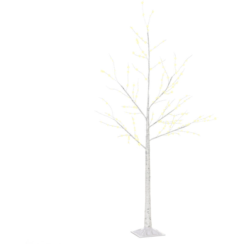 

Árbol de Abedul 150 cm de Altura con 210 Luces LED en Blanco Cálido Ramas Flexibles y Base para Decoración de Fiestas Cumpleaños Bodas 20x20x150 cm