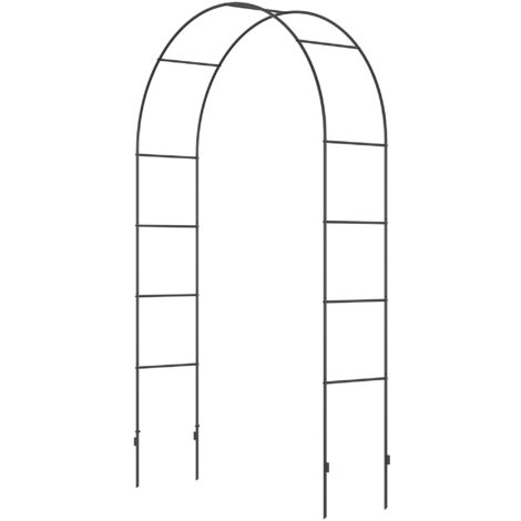 Outsunny Archetto per Piante Rampicanti da Esterni in Metallo 140x40x240cm Nero
