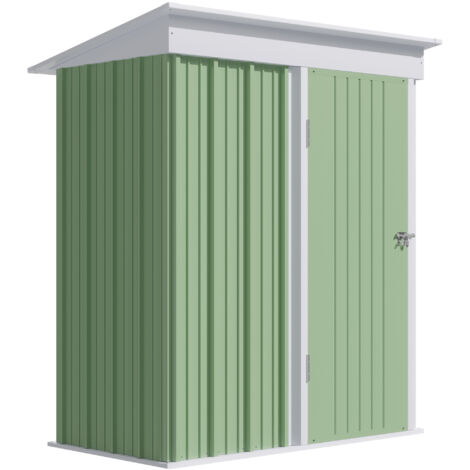 Outsunny Armadio da Esterno per Attrezzi in Acciaio con Porta Bloccabile Verde