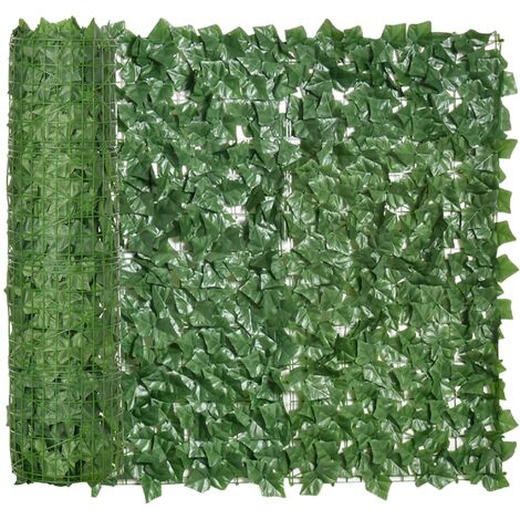 Outsunny Artificial Leaf Hedge Panel Garden Fence Privacy Screen on Roll 1m x 3m