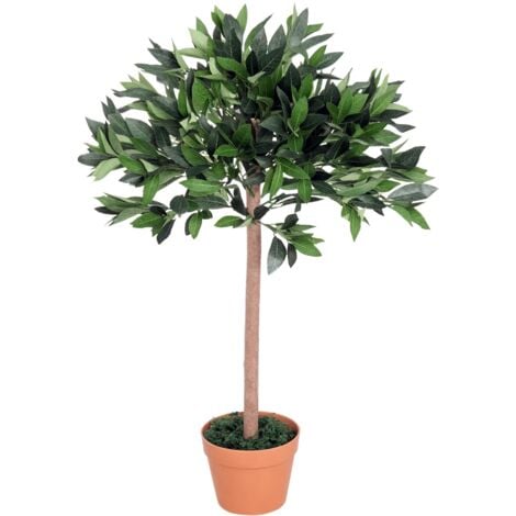 Outsunny Artificial Olive Tree Plant In an Orange Pot 90 cm for Home