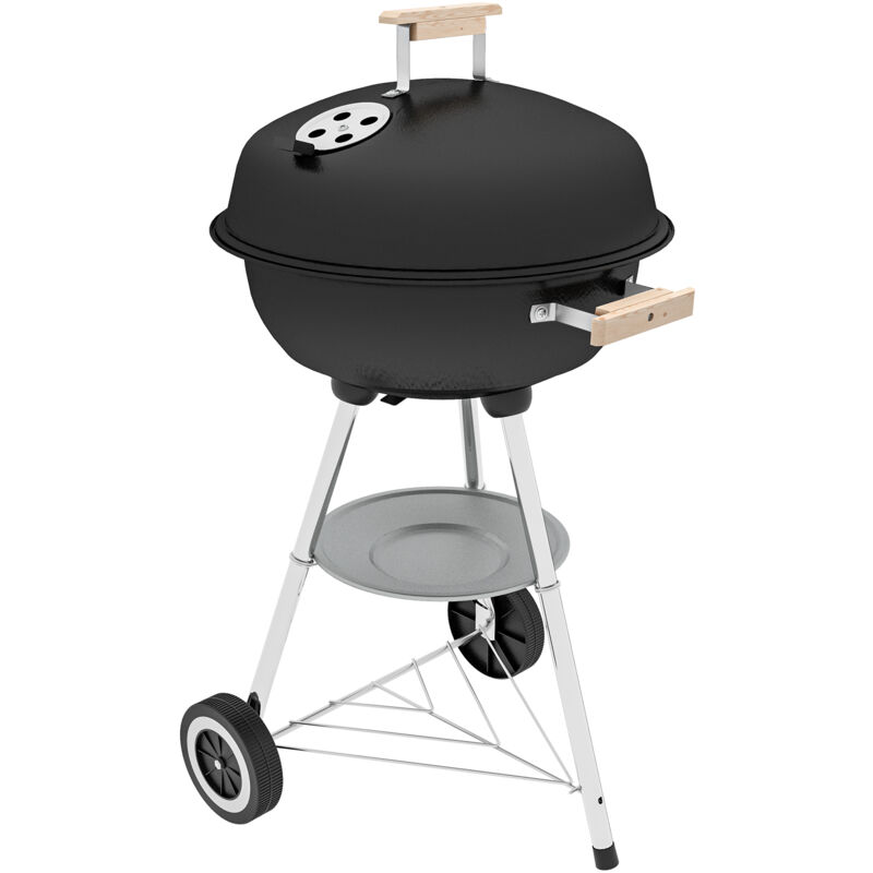 

Barbacoa de Carbón BBQ con Ruedas para Picnic Patio Acampada Parilla de Carbón - Negro y Plata
