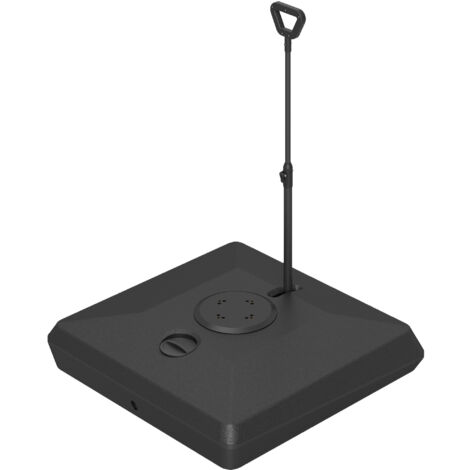 Outsunny Basamento per Ombrellone a Sbalzo in HDPE con Rotelle e Maniglia Nero