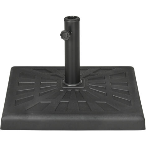 Outsunny Basamento per Ombrellone da Giardino da 19 kg in Resina e Acciaio Nero