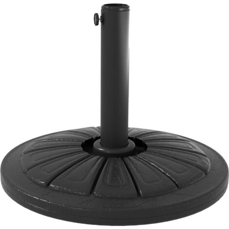 Outsunny Basamento per Ombrellone Rotondo Ø43cm da 13kg in Cemento Nero