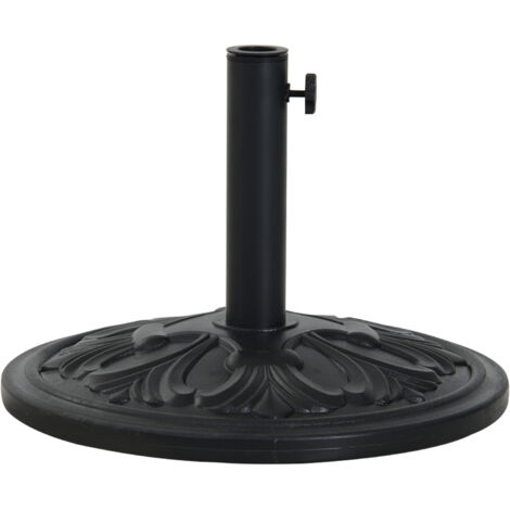 Outsunny base de sombrilla peso 13 kg soporte para parasol redondo de HDPE y cemento para poste de paraguas de Ø35/38/48 mm Ø48x34 cm