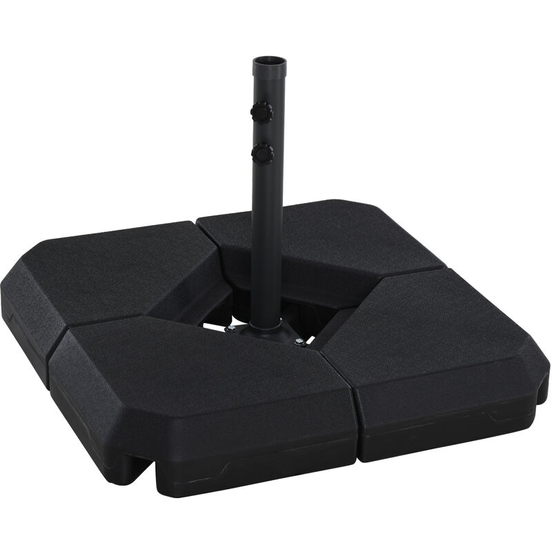

Outsunny - Base para Sombrilla Crucial de 4 Pesos Rellenables de Agua Arena 80x80x50 cm - Negro