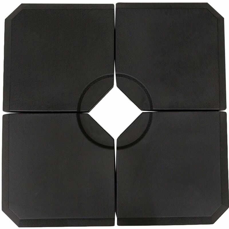 

Outsunny - Base para Sombrilla de Terraza o Jardín 4 Piezas Rellenables de Agua o Arena Estable - negro