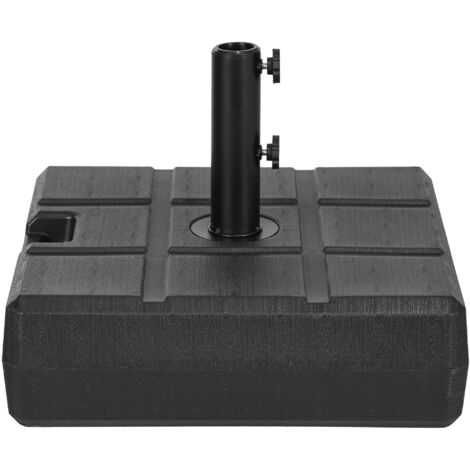 Outsunny Base per Ombrellone in HDPE e Acciaio Nero con Maniglie e Beccuccio