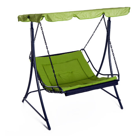 Outsunny Canopy Swing Chair Garden Outdoor Backyard with Cushion - Green