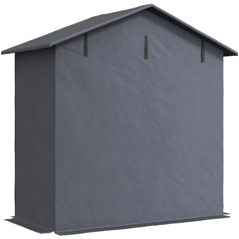 Outsunny Capanno da Giardino 1.1x2m per Bici con Porta Avvolgibile Grigio