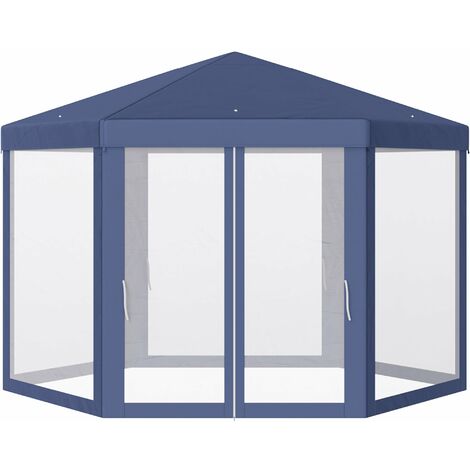 Outsunny Carpa Jardín Cenador Hexágonal Pabellón Gazebo con Mosquitera 3 Color