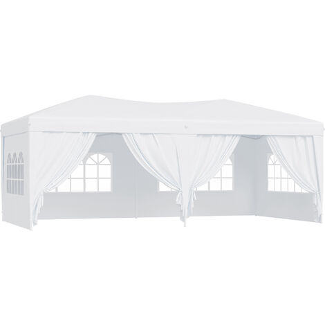 Outsunny Carpa Plegable 6x3m con Paredes Laterales Fiesta Boda Gazebo Cenador Jardín