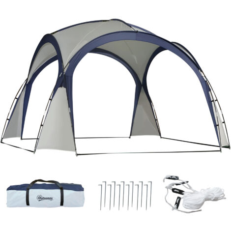 Outsunny Carpa Tienda de Fiesta Gazebo 3.5x3.5m Toldo Abierto para Eventos Camping