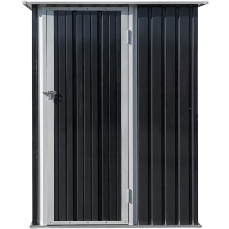 Outsunny Casetta Porta Attrezzi da Giardino in Acciaio Capanno Grigio