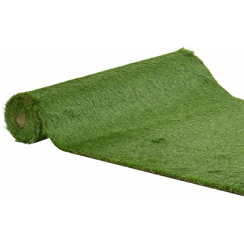 

Outsunny - Césped Artificial 1x4 m Gruesa de 40 mm para Terraza Jardín Orificios de Drenaje - Verde