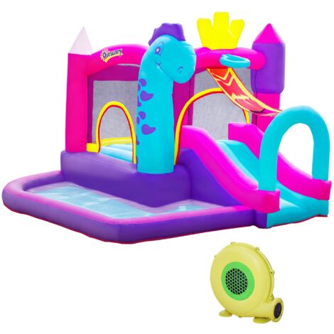 Outsunny – Château gonflable 300x270x200cm – Tissu Oxford – Charge max. 90kg – Zone de rebond, toboggan, piscine à balles – Sac de transport inclus