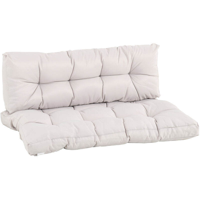 

Outsunny - Cojín para Palé con Respaldo 120x80x12 cm para Banco Columpio Hamaca Crema - Crema