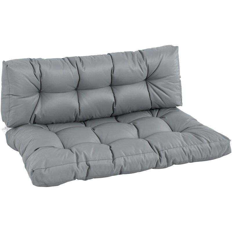 

Outsunny - Cojín para Palé con Respaldo 120x80x12 cm para Banco Columpio Hamaca Gris - Gris