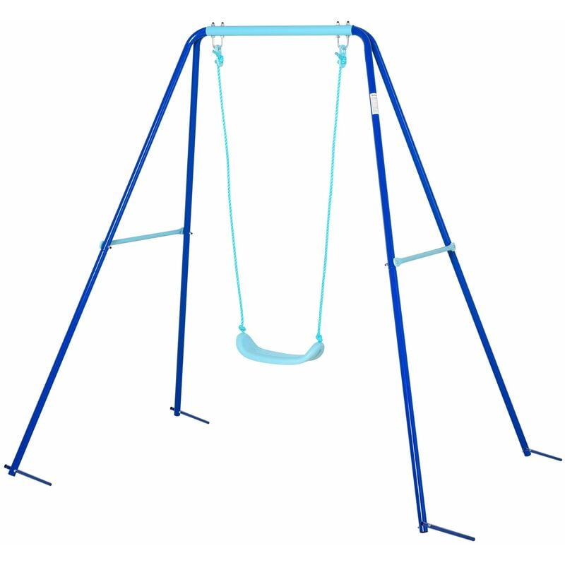 

Outsunny - Columpio para Niños con Soporte de Metal Resistente de +3 Años Carga Máx. 30 kg - Azul