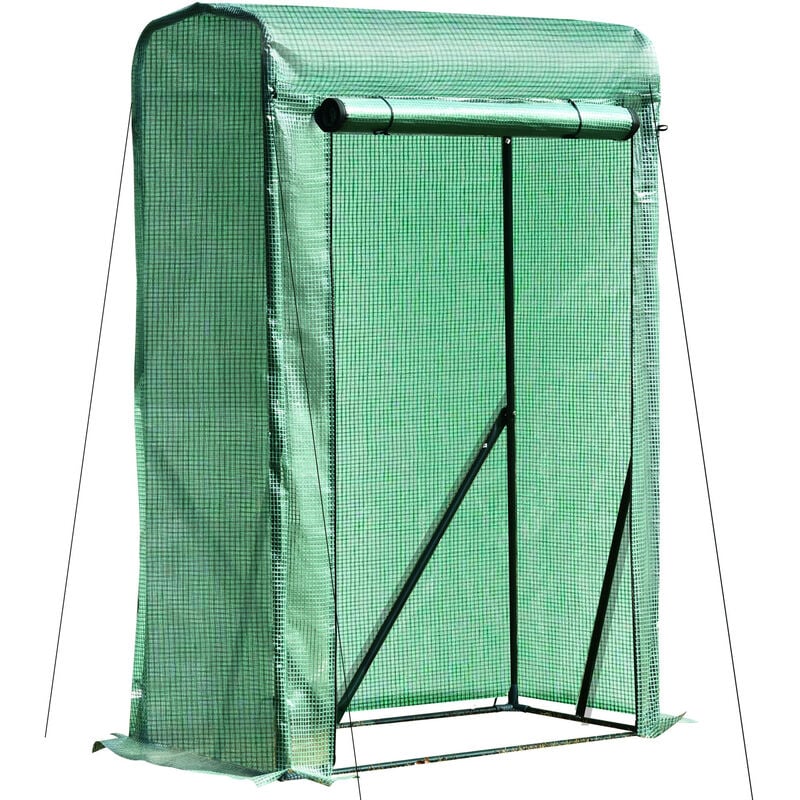 Outsunny Compact Portable Greenhouse w/ Steel Frame Mesh Cover Roll-Up Door 150x50cm