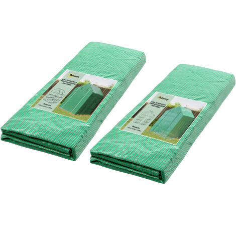 Outsunny conjunto de invernadero de jardín y cubierta de invernadero con 4 estantes puerta enrollable ventana marco de acero anti-UV 143x138x190 cm