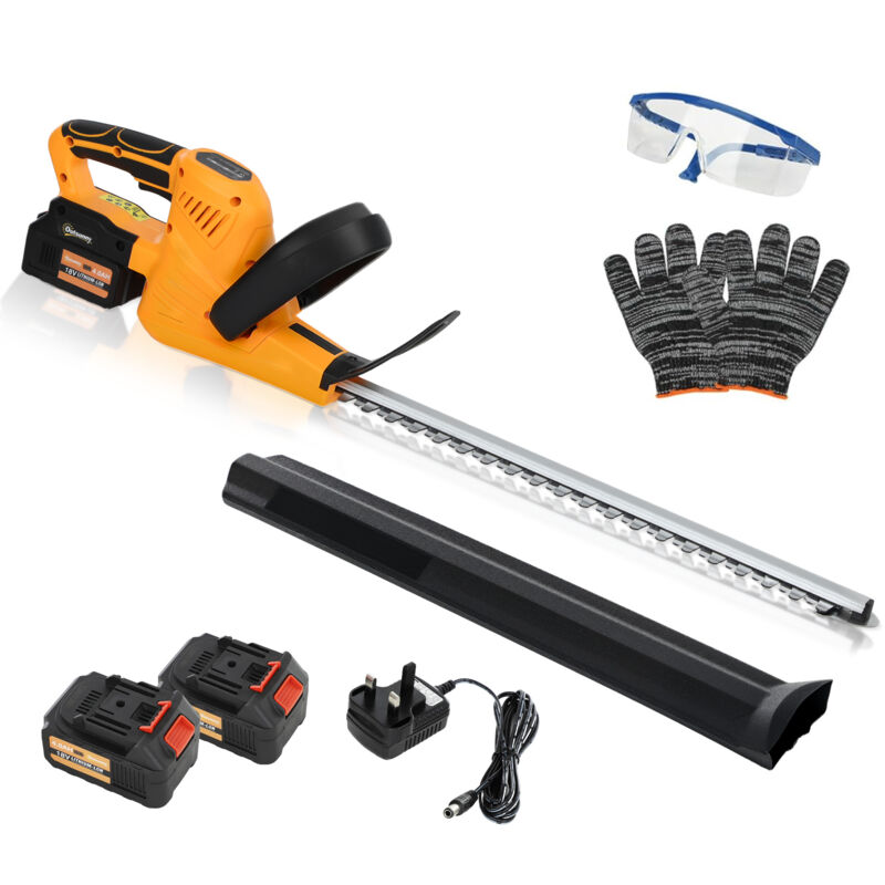 Outsunny - Cordless Hedge Trimmer with Brushless Motor, Orange