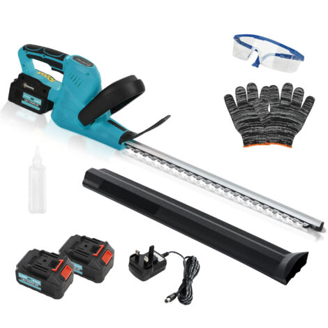 Outsunny Cordless Hedge Trimmer with Brushless Motor, Blue
