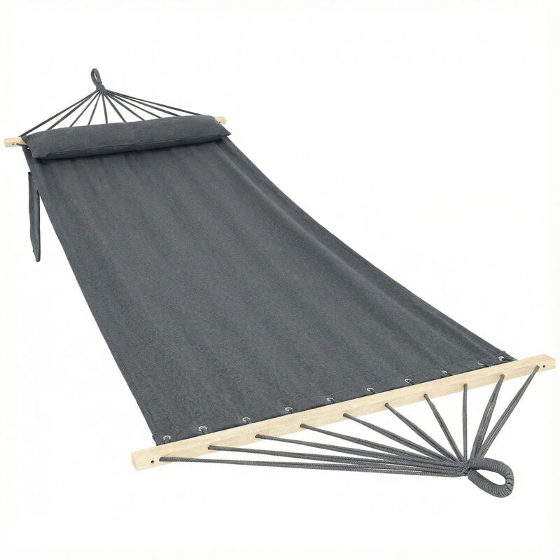 Outsunny Cotton Hammock, Soft Portable Swing Chair w/ Headrest