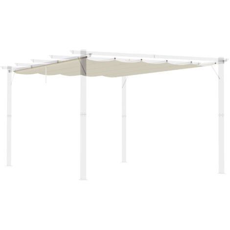 Outsunny cubierta para pérgola 3,5x2,6 m techo de repuesto retráctil para marco de pérgola de 4x3 m toldo de tela solo con 10 orificios de drenaje