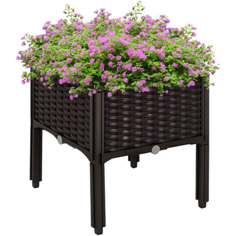 Outsunny Elevated Flower Bed Vegetable Herb Planter Plastic 1 PC