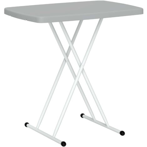 Outsunny Folding Coffee Table, Height Adjustable Picnic Table, Charcoal Grey