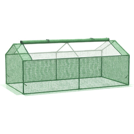 Outsunny Foliegewächshaus mit Fenster Treibhaus Tomatenhaus Frühbeet 180 x 90 x 70 cm Grün