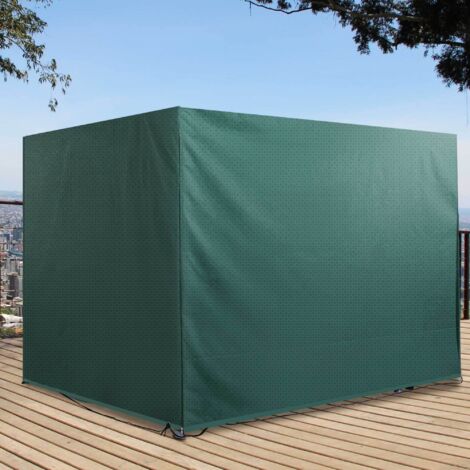 Outsunny Funda Balancín Jardín Funda Columpio Jardín Exterior Cubierta de Columpio con Cremallera Impermeable 215x155x150 cm Verde