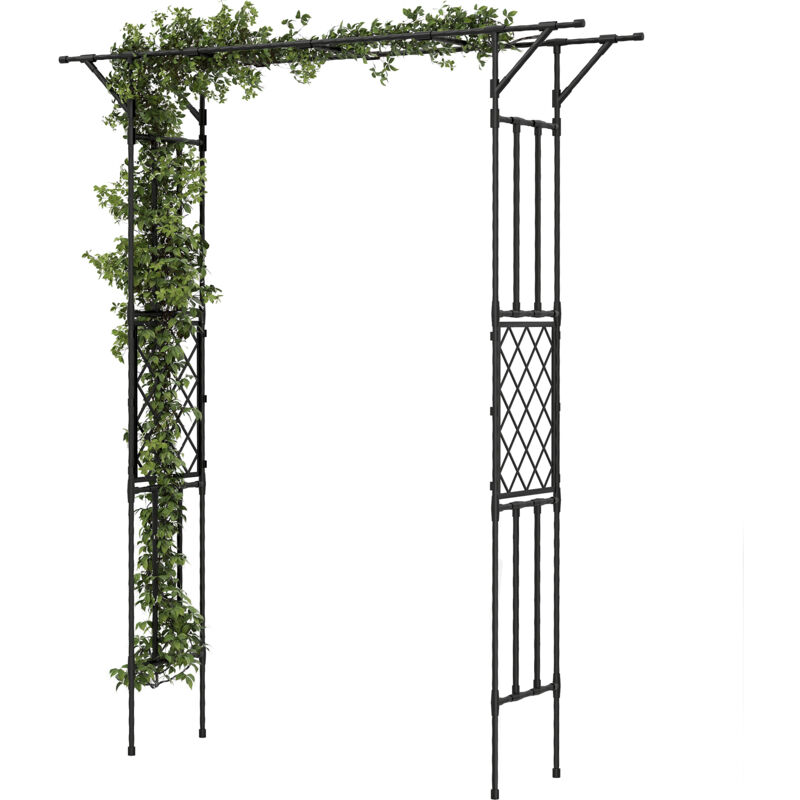 Outsunny Garden Arch, Rose Arch, 180 x 40 x 215 cm, Black