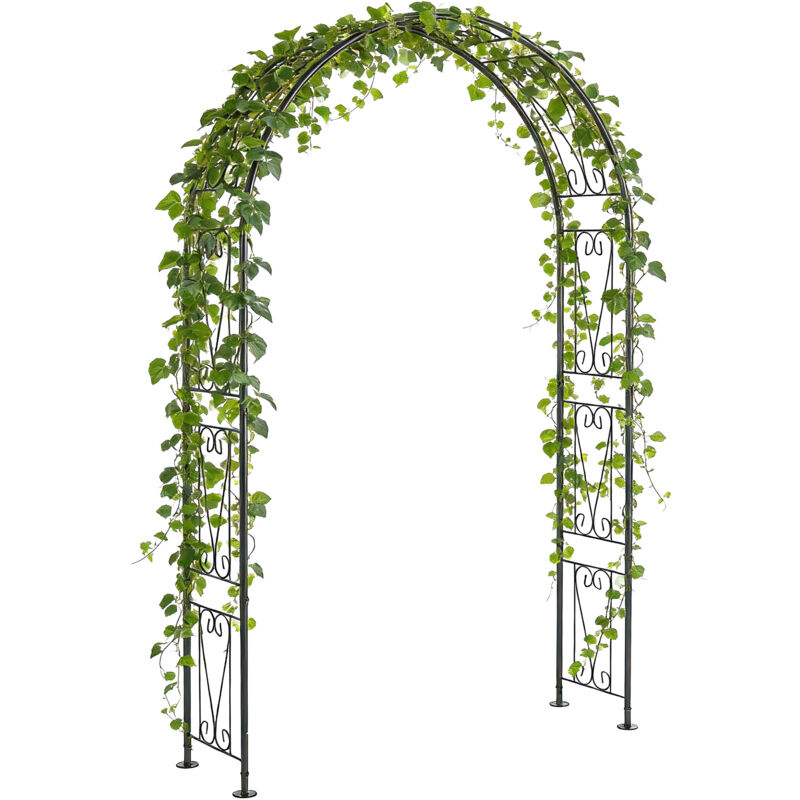 Outsunny Garden Arch, Rose Arch, Black