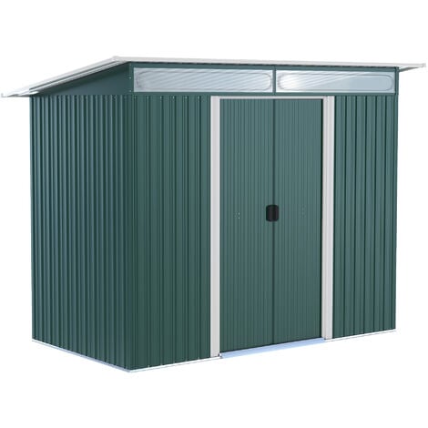 Outsunny Garden Shed Outdoor Storage Tool Organizer w/ Double Sliding Door 9 x 4ft