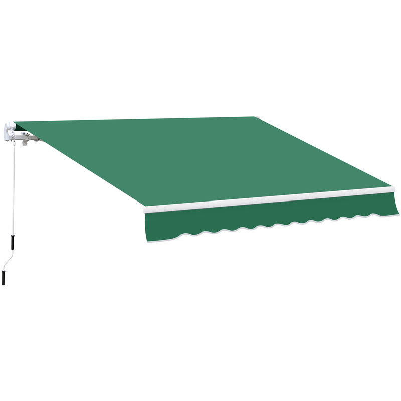 Outsunny - Garden Sun Shade Canopy Retractable Awning Green