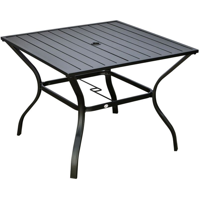 Garden Table with Parasol Hole for Four - Outsunny