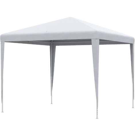 Outsunny Gazebo 3x3 da Giardino e Interno con Telaio in Acciaio 2.7x2.7m Bianco