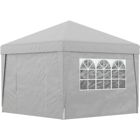 Outsunny Gazebo da Giardino 3x3 m Pieghevole ad Altezza Regolabile Grigio Chiaro