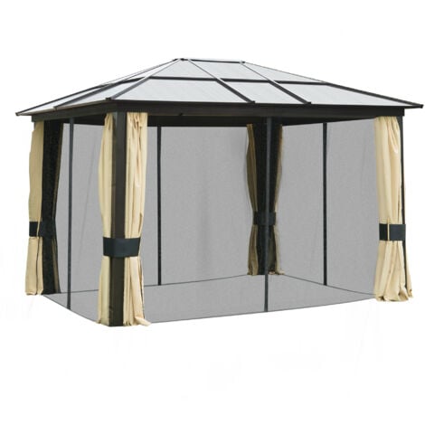 GAZEBO 3X3,5 ANTRACITE MESSINA CON ZANZARIERE - Gazebi Esterno Peragashop