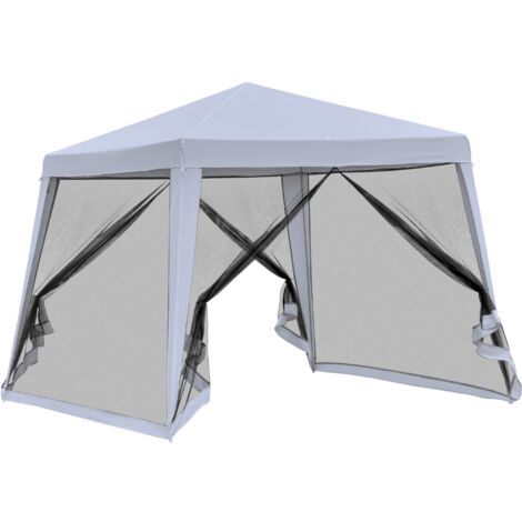 Outsunny Gazebo da Giardino 3x3m con Zanzariera in Poliestere Metallo